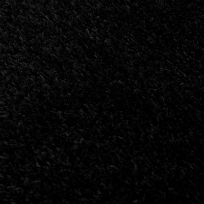 Faina Solid Black Shag Washable Area Rug - Clearance