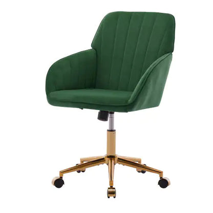Ergonomic Velvet Swivel Chair with Lumbar Support
