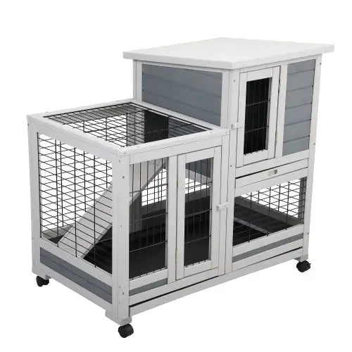 Cozy Wooden Rabbit Home with Ventilated Fence