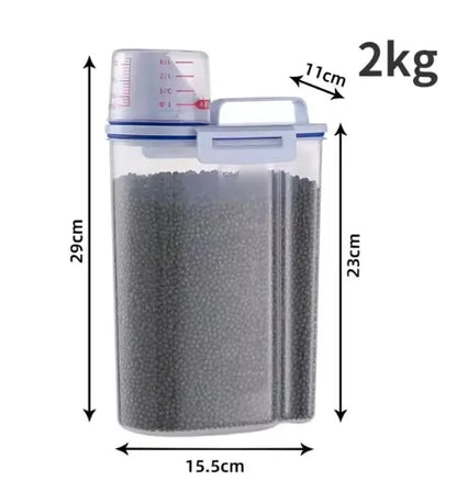 Pet Food Storage Container w/ Measuring Cup