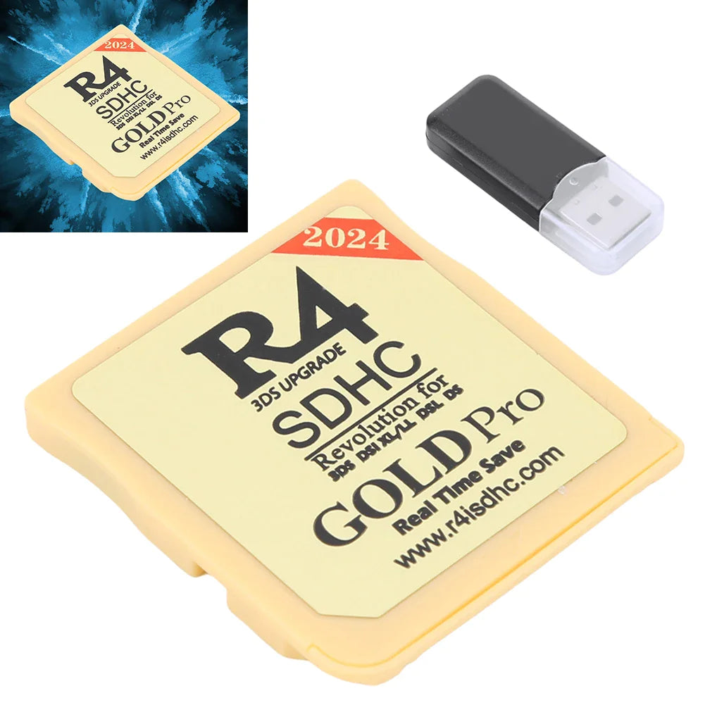 R4 Gold Pro SDHC R4i For DS/3DS/2DS Revolution Cartridge + USB