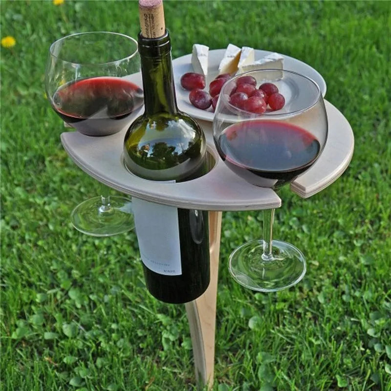 Portable Round Wine Lover's Table