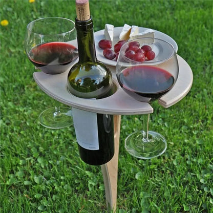 Portable Round Wine Lover's Table