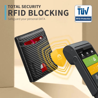 RUNBOX CarbonSecure Leather Wallet - 15 Slots with RFID Block & Gift Box