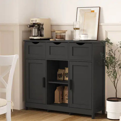 Chic Black Multifunctional Storage Unit