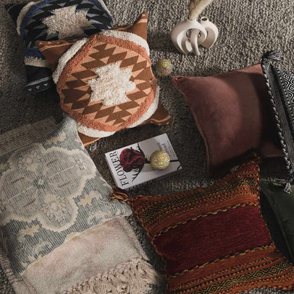 Shepardsville Navy Kilim Pattern Throw Pillow