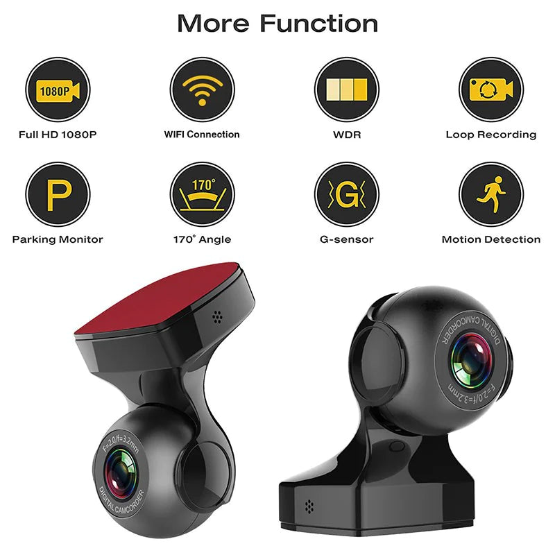 Panoramic 170° Wide-Angle WiFi-Enabled HD Vehicle Recorder