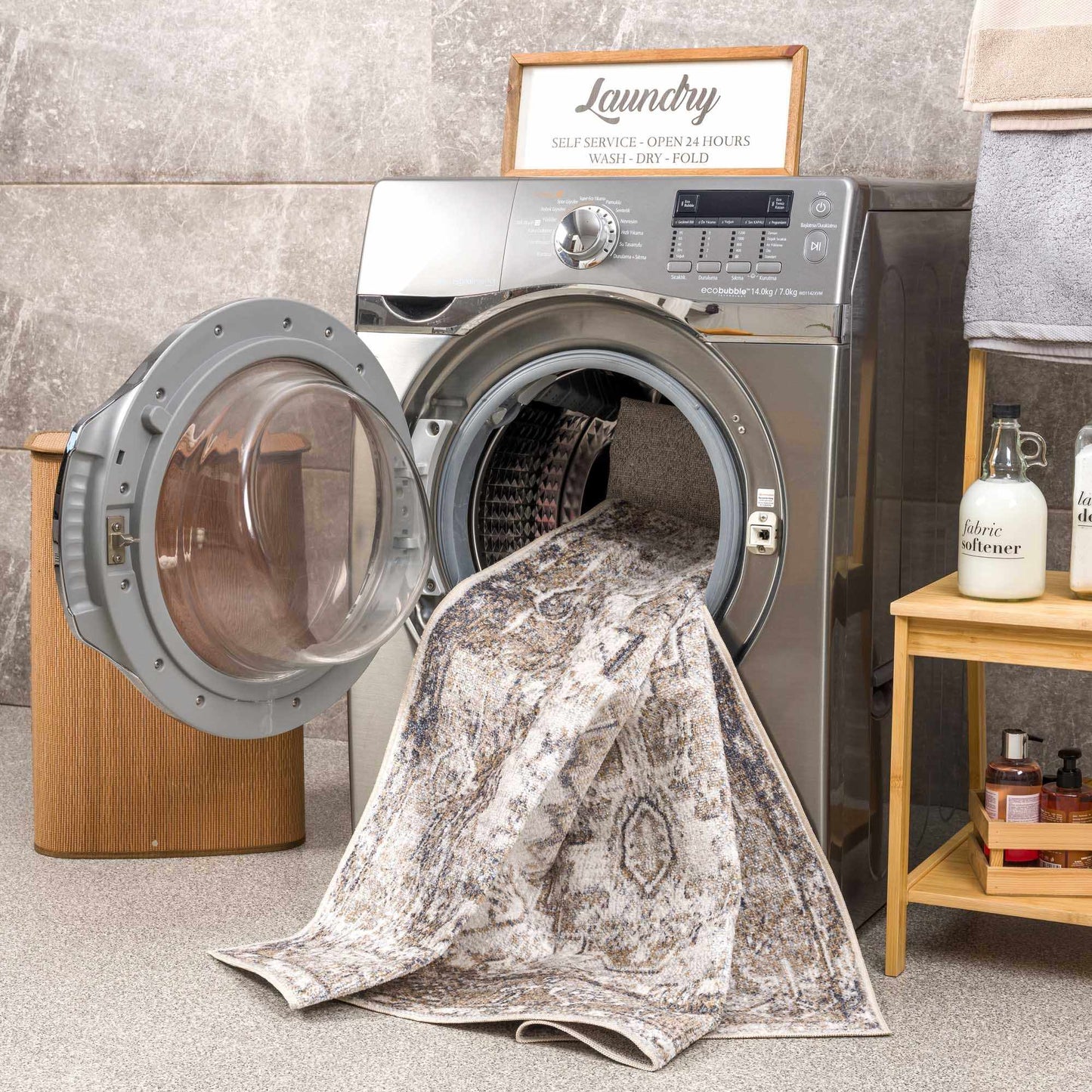 Hera Flat Pile Washable Rug