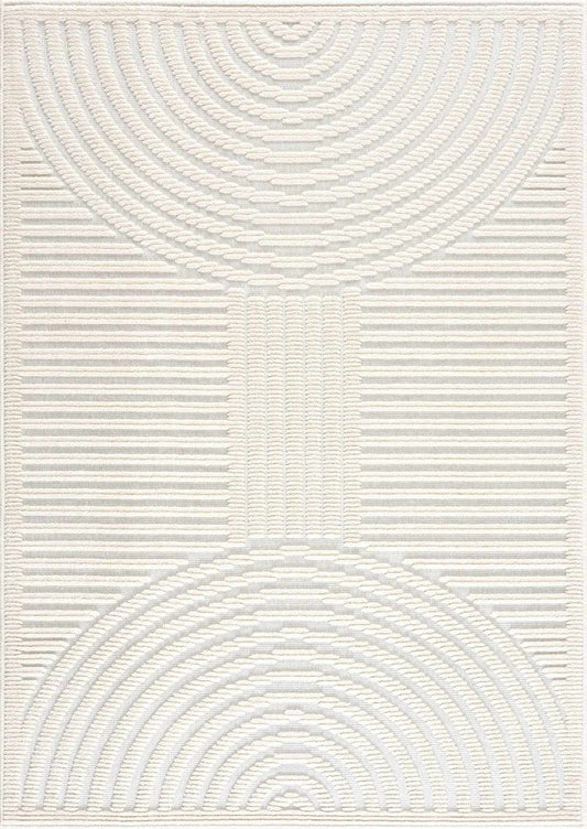 Deron White Washable 3D Rug