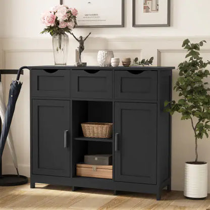 Chic Black Multifunctional Storage Unit
