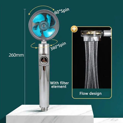 TurboSpin 360° High Pressure Shower Head