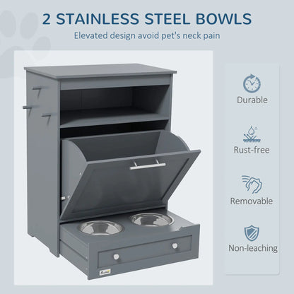 PawHut Deluxe Pet Station Feeder & Storage