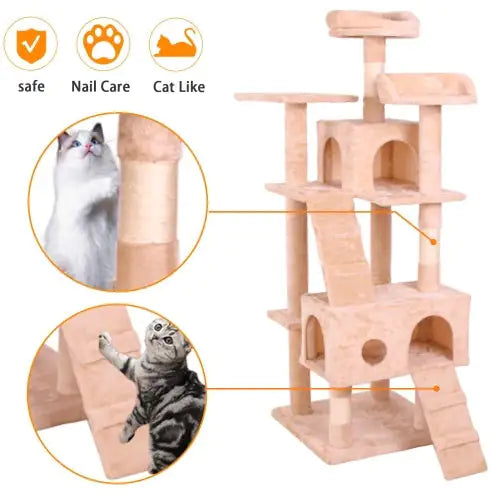 Purrfect Playhouse: Multi-Tiered Cat Climbing Castle