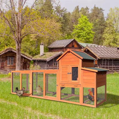 Large Wooden Chicken Coop With Nest Box
