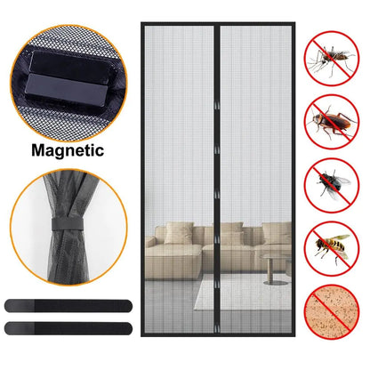 Magnetic Mesh Door Screen - Bug & Mosquito Barrier