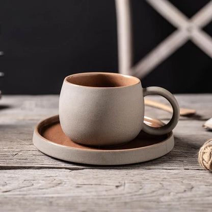 Coffee Mug with Saucer - Ceramic
