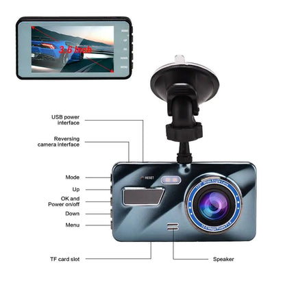 3 in 1 Rear View Dual Camera Full HD Night Vision Car Dash Camera