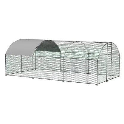 Large Chicken Coop Metal With Waterproof And UV Cover, Dome Shape Walk-In Fence Chicken Coop For Outdoor And Yard Farm Use