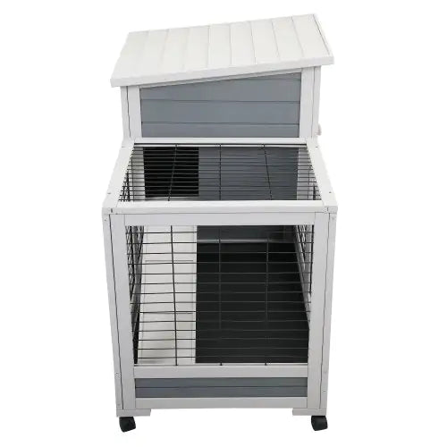 Cozy Wooden Rabbit Home with Ventilated Fence