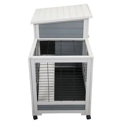 Cozy Wooden Rabbit Home with Ventilated Fence