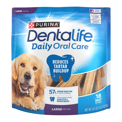 Purina  Daily Oral Care Large Dog Treats Dental Chews with Chicken