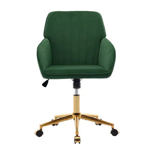 Ergonomic Velvet Swivel Chair with Lumbar Support