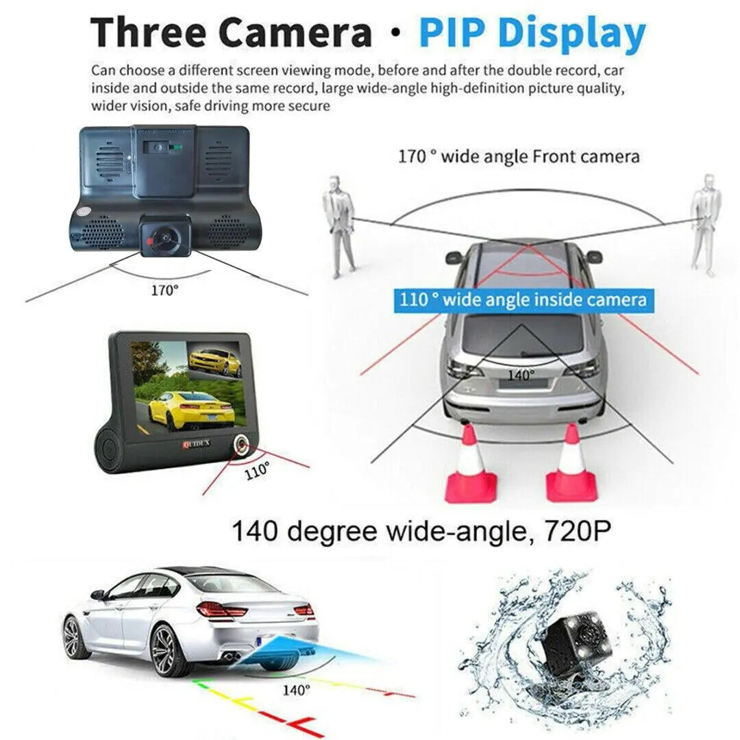 1080P Dual Lens Car Dash Cam with G-Sensor