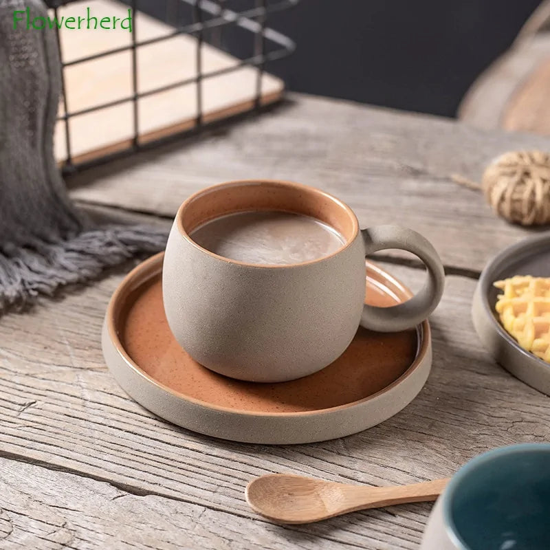 Coffee Mug with Saucer - Ceramic