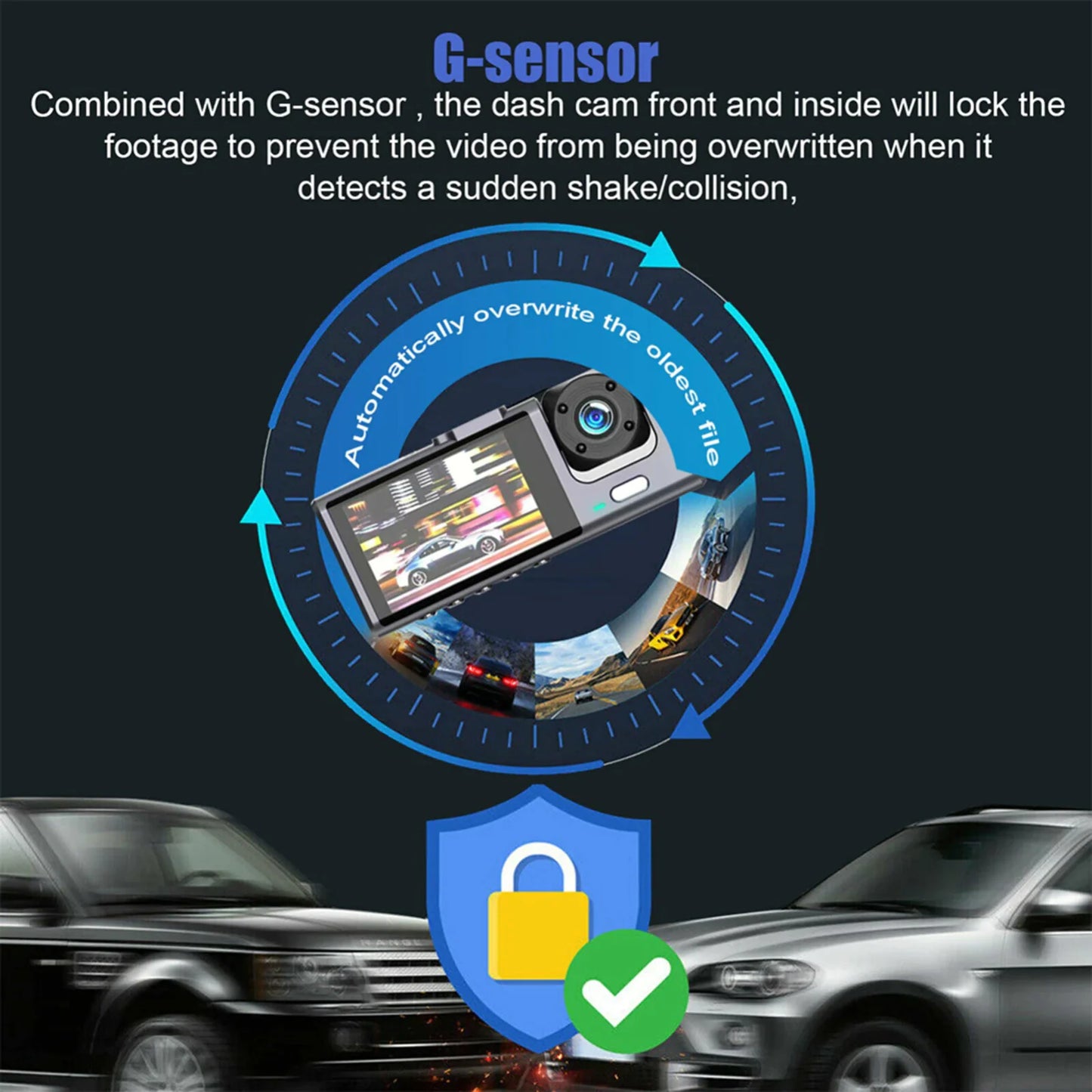 Dual HD 1080P Car Dash Cam with G-Sensor