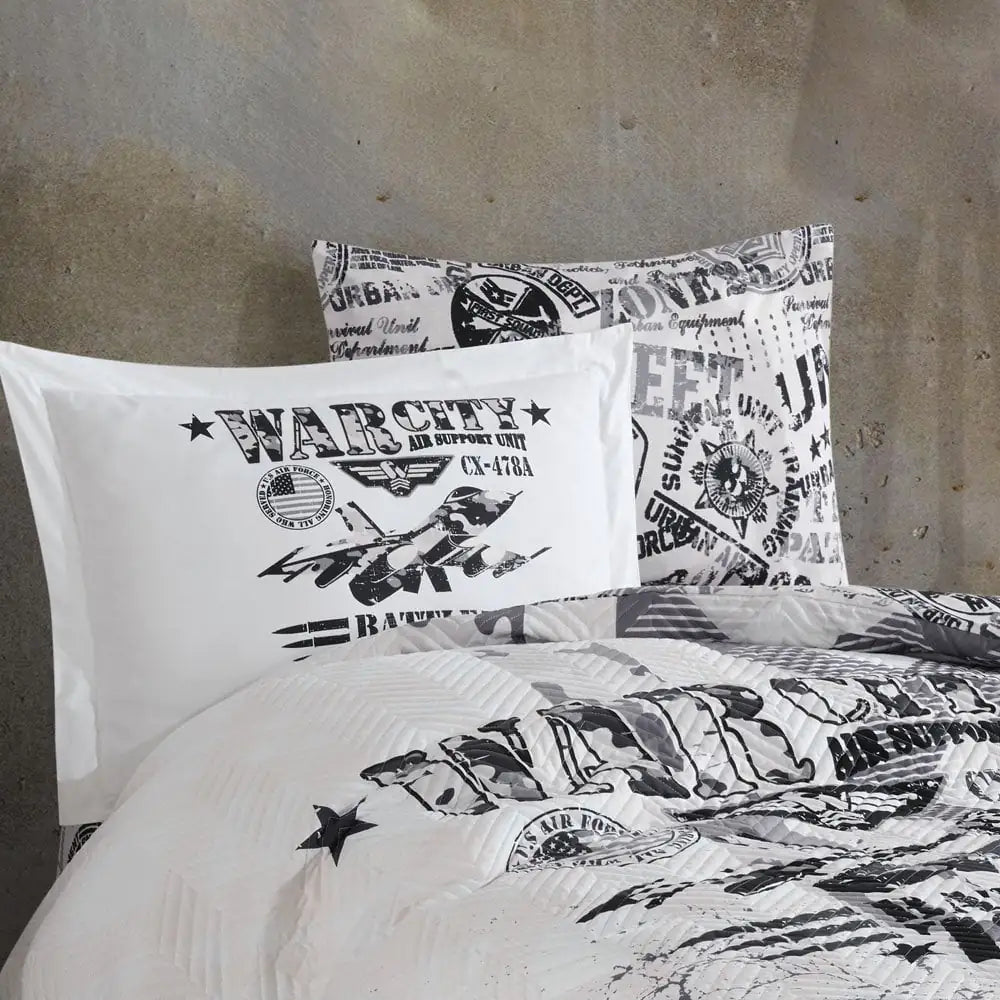 Hobby Sky Force Gray Kapitone Duvet Cover Set