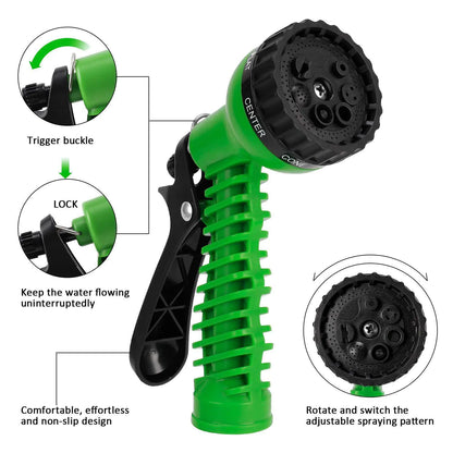 FlexiStretch Garden Hose with Spray Nozzle - 25 to 100FT