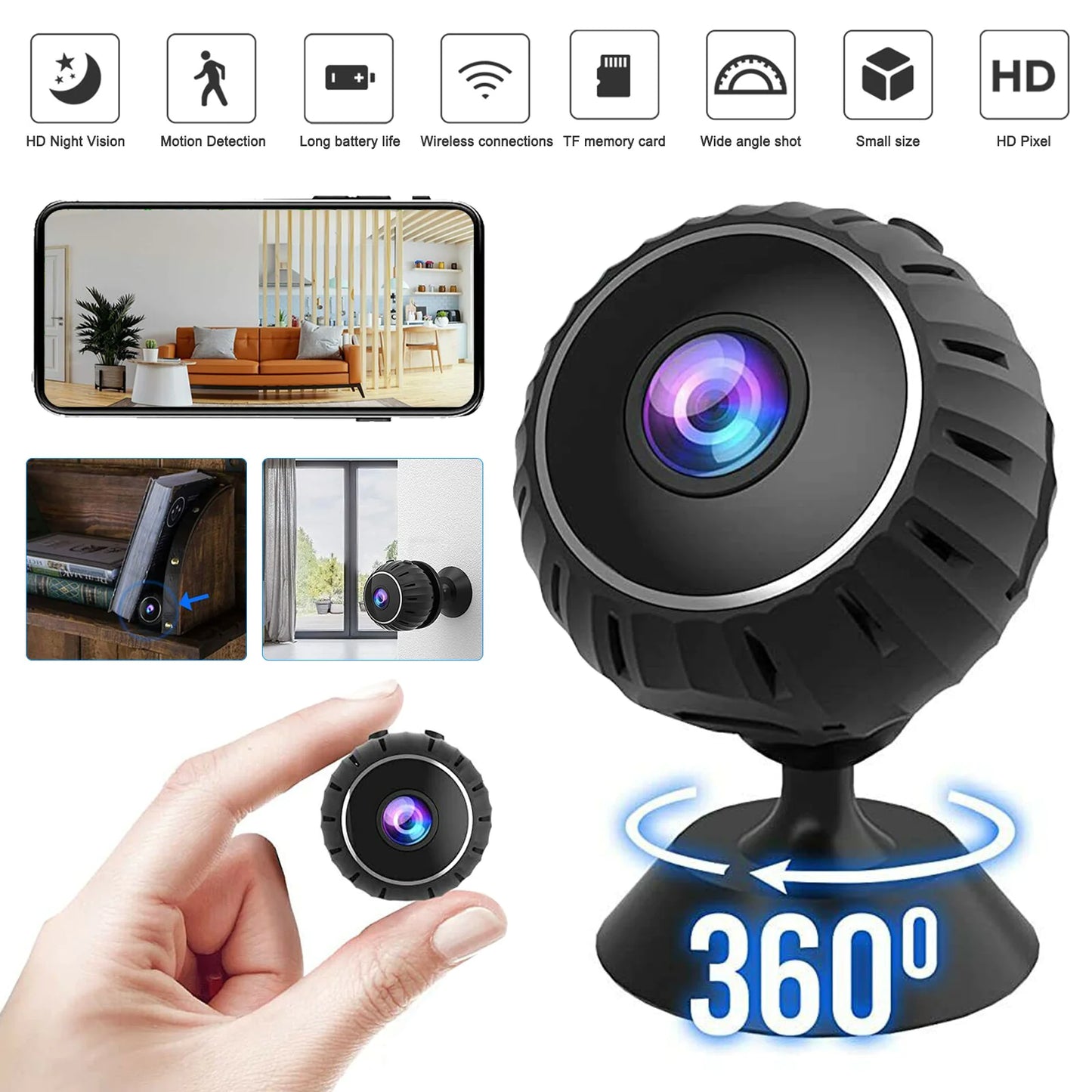 Compact Surveillance Wireless Camera 1080P HD