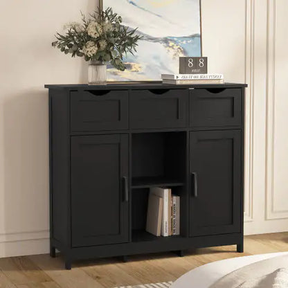 Chic Black Multifunctional Storage Unit