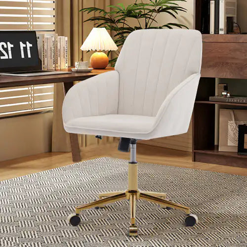 Ergonomic Velvet Swivel Chair for Extended Comfort