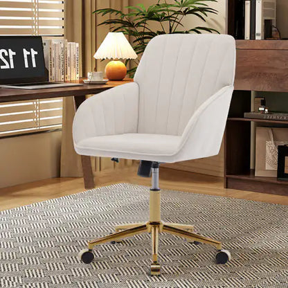 Ergonomic Velvet Swivel Chair for Extended Comfort
