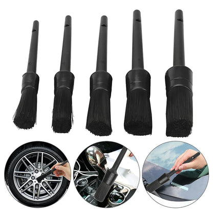 5PC Boar Hair Car Detailing Brush Set