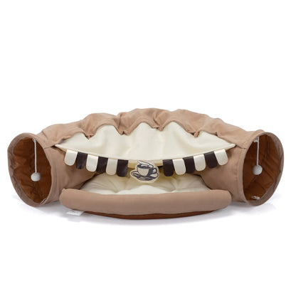 Cozy Hideaway Cat Tunnel & Bed