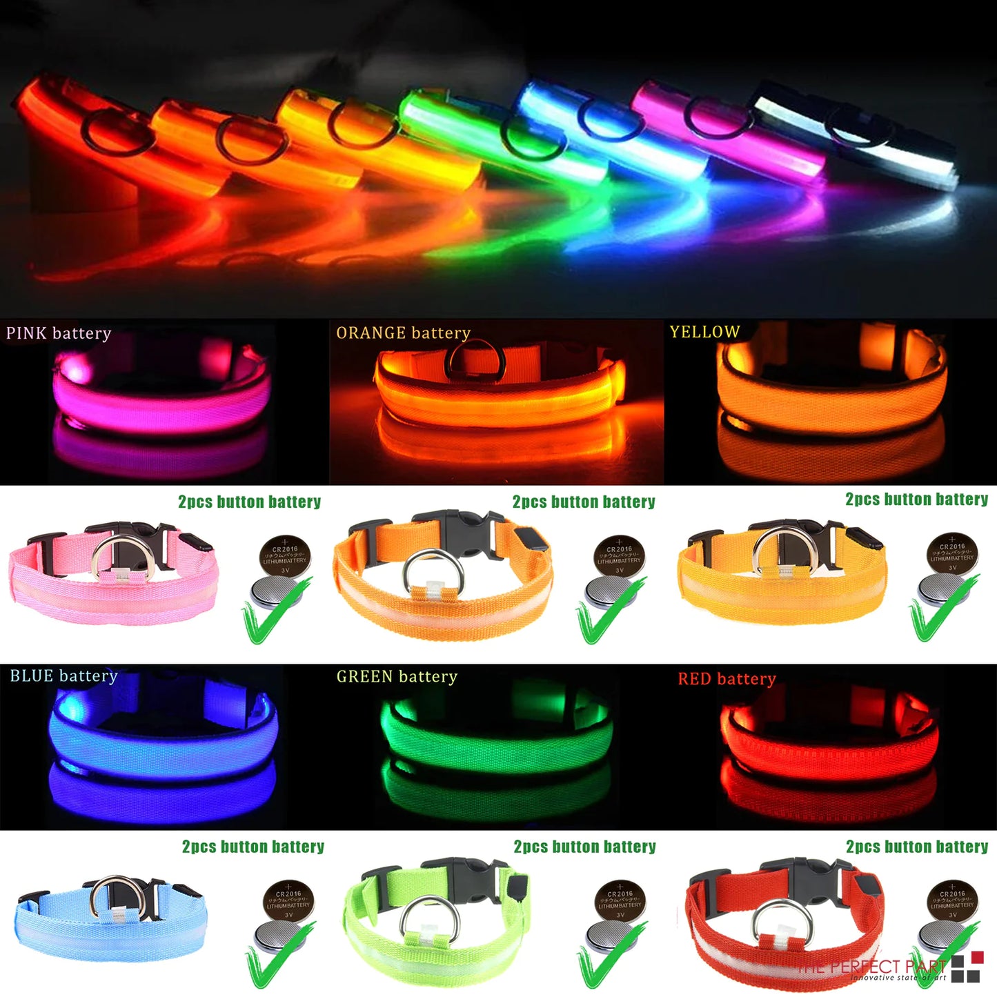 Luminous Safety Pet Collar with Adjustable LED