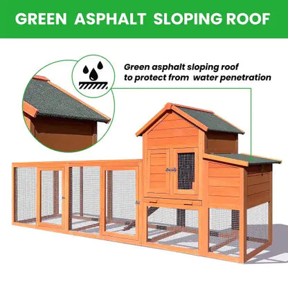 Large Wooden Chicken Coop With Nest Box