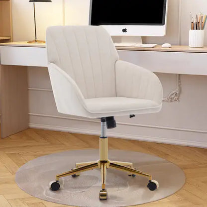 Ergonomic Velvet Swivel Chair for Extended Comfort