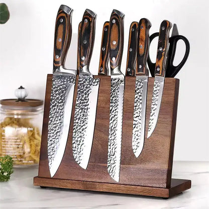 Elegant Wood Magnetic Knife Organizer