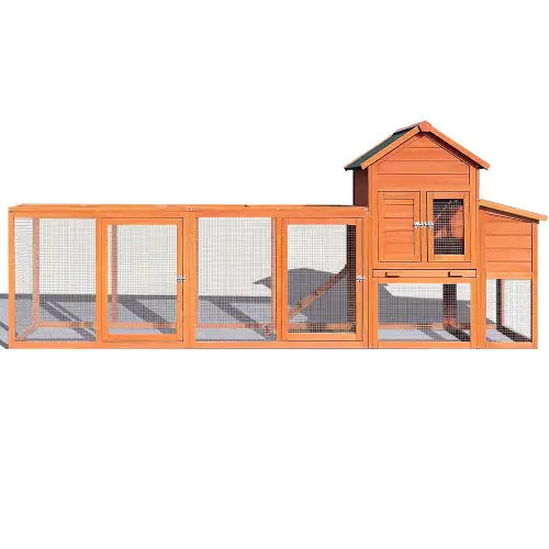 Large Wooden Chicken Coop With Nest Box