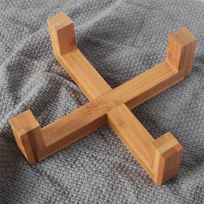 Ceramic Raised Cat Bowl w/ Wood Stand