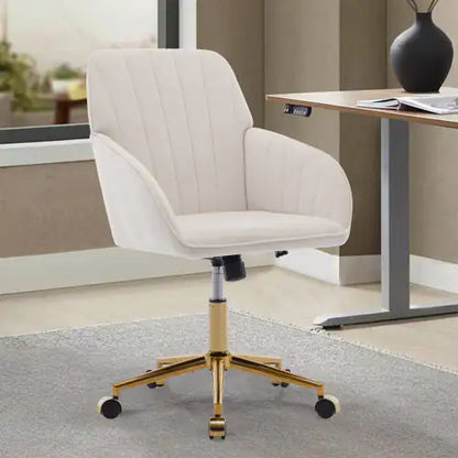 Ergonomic Velvet Swivel Chair for Extended Comfort