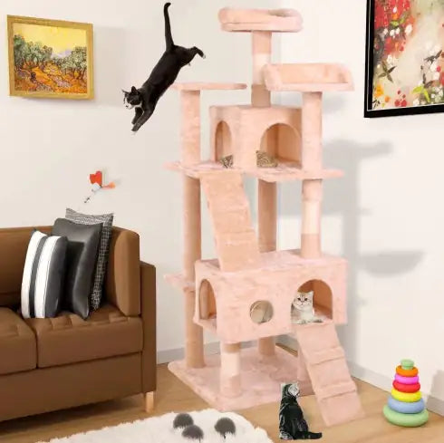 Purrfect Playhouse: Multi-Tiered Cat Climbing Castle
