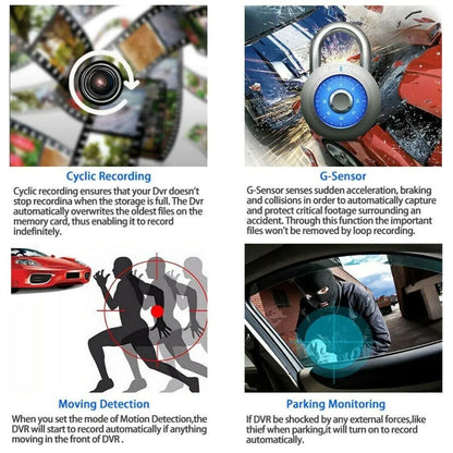 1080P Dual Lens Car Dash Cam with G-Sensor