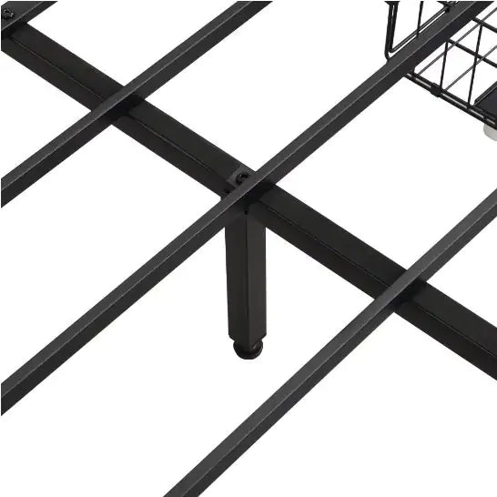 Illuminated Full-Size Bed Frame with Integrated Storage and Charging