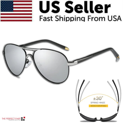 Men's UV400 Polarized Pilot Sunglasses for Outdoor Sports