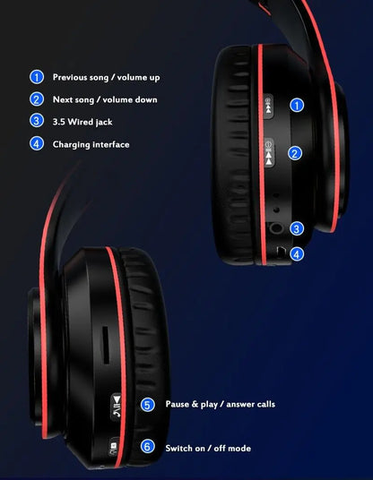 BassBoost Wireless Foldable Headphones