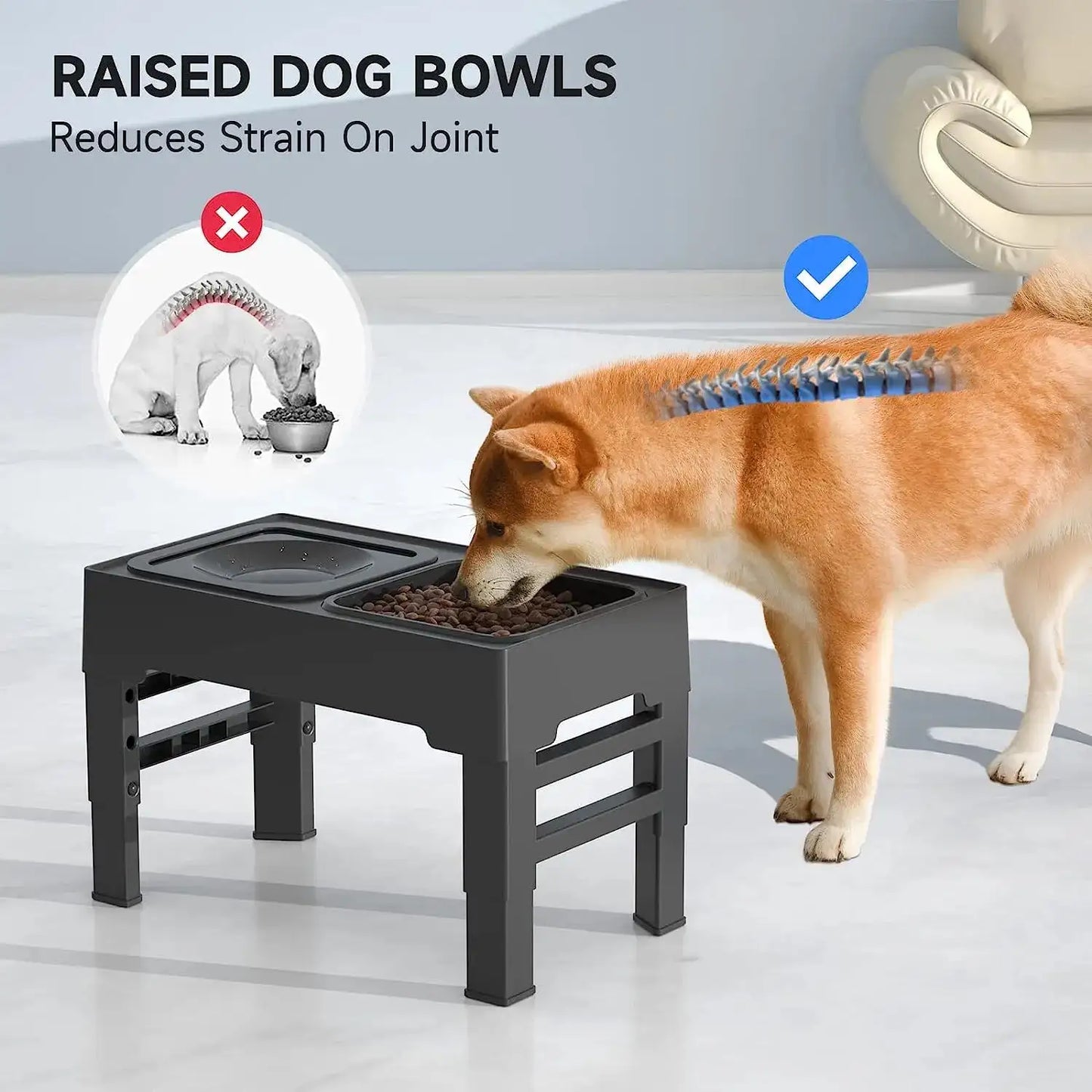 Adjustable Food & Water Bowl